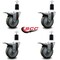 Service Caster 4'' Gray Poly Swivel 1-1/2'' Expanding Stem Caster Set Total Lock Brake, 4PK SCC-EXTTL20S414-PPUB-112-4 - alternate 2